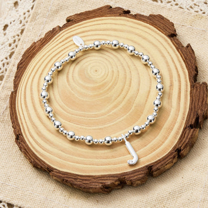 Letter J Initial Stretch Bracelet Created with Zircondia® Crystals