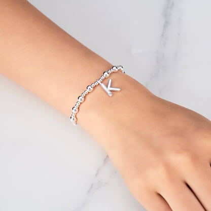 Letter K Initial Stretch Bracelet Created with Zircondia® Crystals