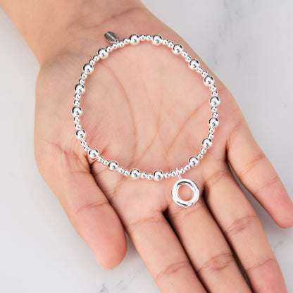 Letter O Initial Stretch Bracelet Created with Zircondia® Crystals