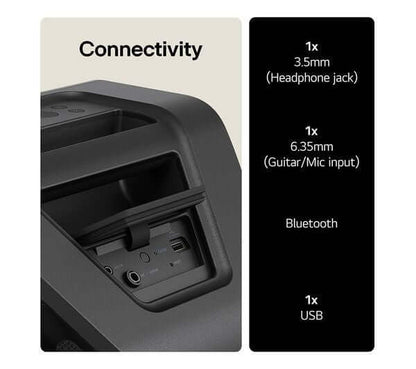 LG XBOOM STAGE 301 PORTABLE BLUETOOTH SPEAKER LED PARTY LIGHTS 120W 2.1 BLACK