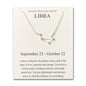 Libra Star Sign Zodiac Constellation Necklace and Quote Card with Zircondia® Crystals