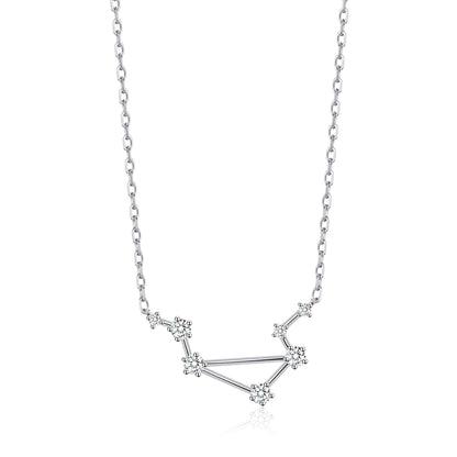 Libra Star Sign Zodiac Constellation Necklace with Zircondia® Crystals