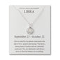 Libra Star Sign Zodiac Necklace and Quote Card with Zircondia® Crystals