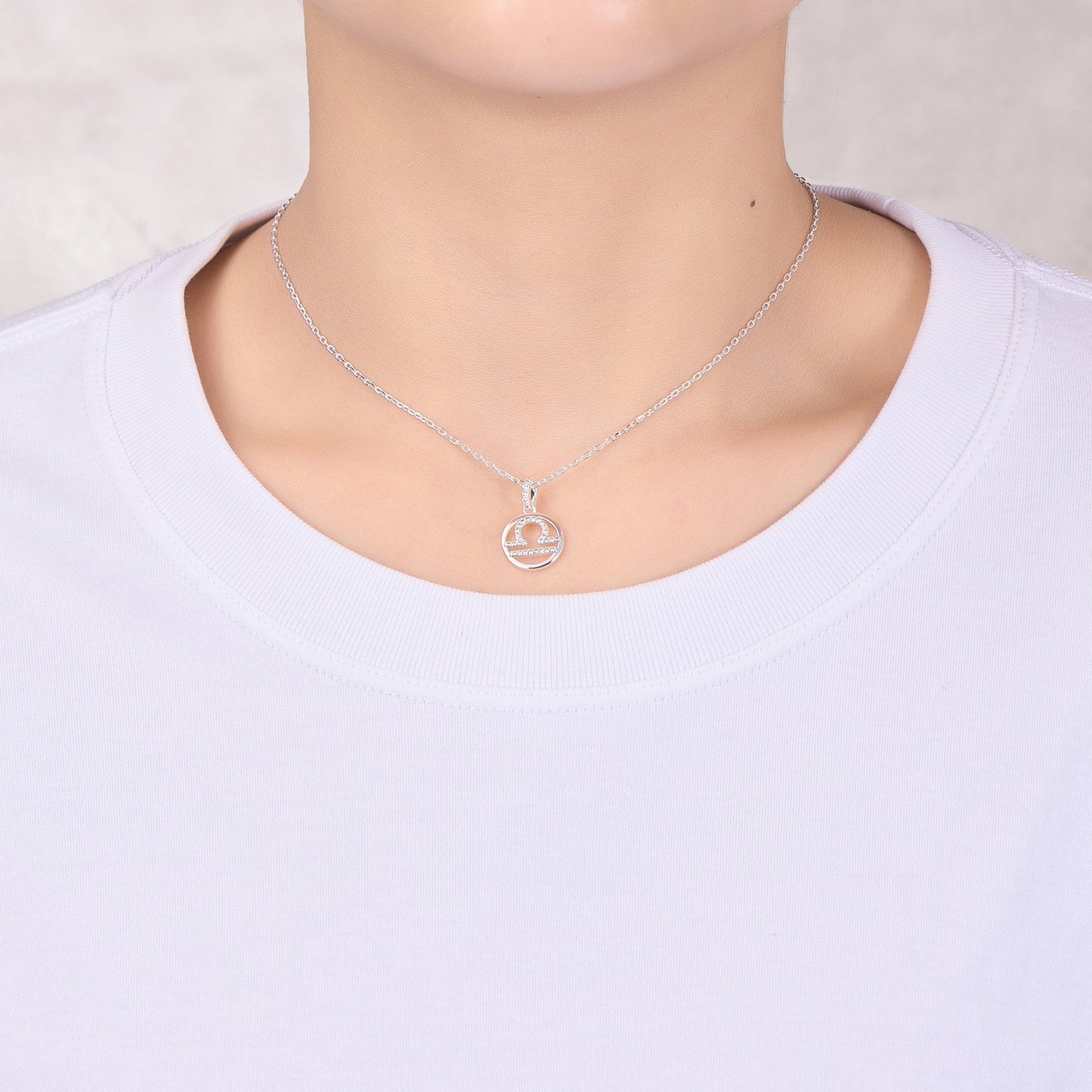 Libra Star Sign Zodiac Necklace and Quote Card with Zircondia® Crystals