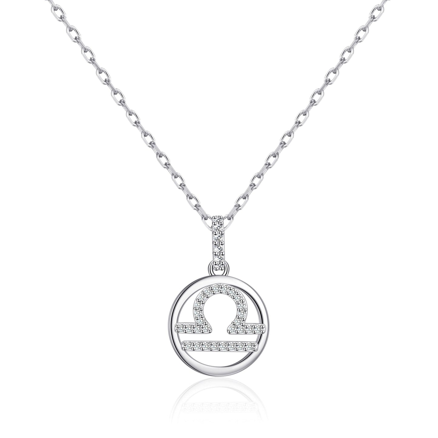 Libra Star Sign Zodiac Necklace and Quote Card with Zircondia® Crystals