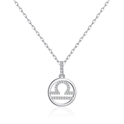 Libra Star Sign Zodiac Necklace and Quote Card with Zircondia® Crystals