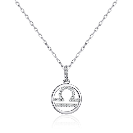 Libra Star Sign Zodiac Necklace and Quote Card with Zircondia® Crystals