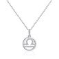 Libra Star Sign Zodiac Necklace with Zircondia® Crystals