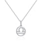 Libra Star Sign Zodiac Necklace with Zircondia® Crystals