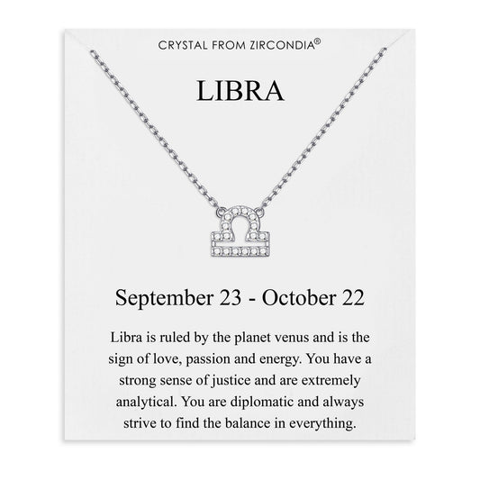 Libra Zodiac Star Sign Necklace Created with Zircondia® Crystals