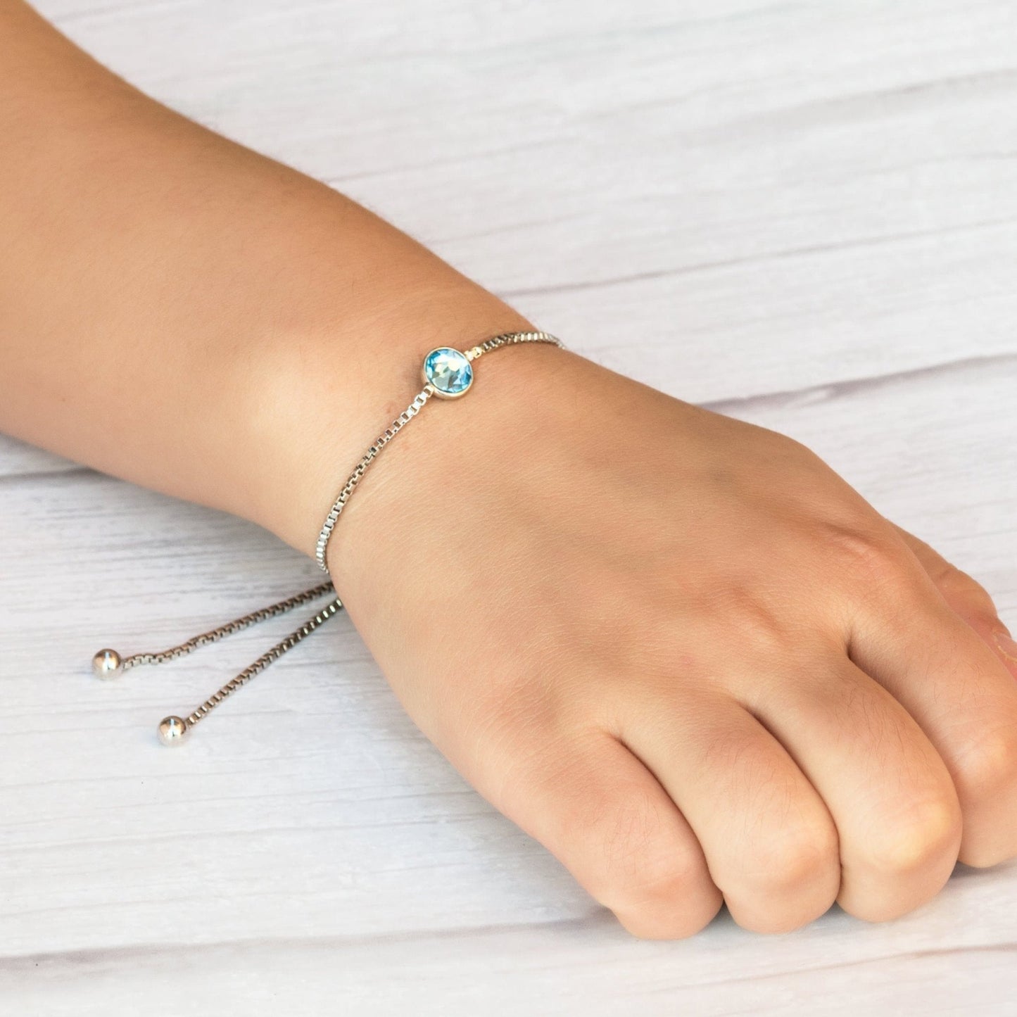 Light Blue Crystal Bracelet Created with Zircondia® Crystals