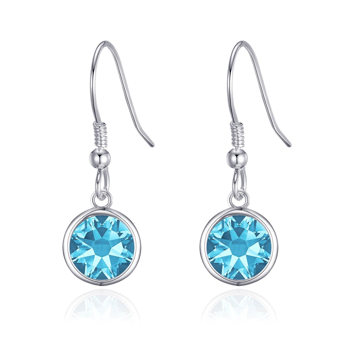 Light Blue Crystal Drop Earrings Created with Zircondia® Crystals