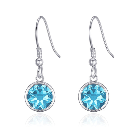 Light Blue Crystal Drop Earrings Created with Zircondia® Crystals