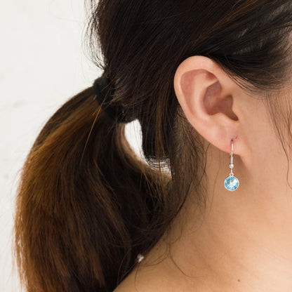 Light Blue Crystal Drop Earrings Created with Zircondia® Crystals