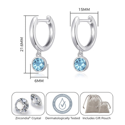 Light Blue Crystal Hoop Earrings Created with Zircondia® Crystals