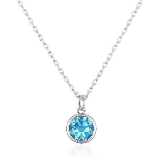 Light Blue Crystal Necklace Created with Zircondia® Crystals
