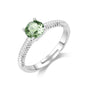 Light Green Adjustable Crystal Ring Created with Zircondia® Crystals