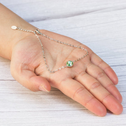 Light Green Crystal Anklet Created with Zircondia® Crystals