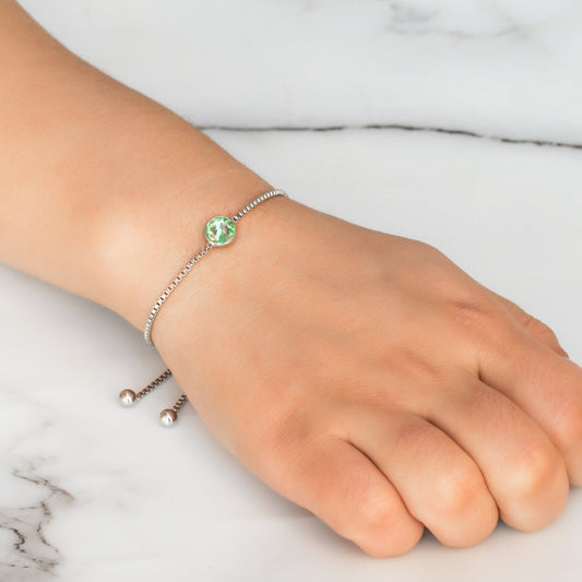 Light Green Crystal Bracelet Created with Zircondia® Crystals