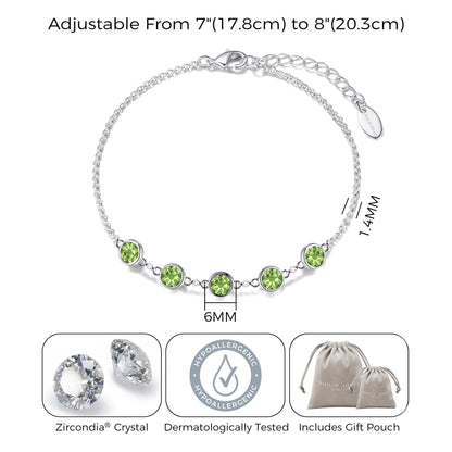 Light Green Crystal Chain Bracelet Created with Zircondia® Crystals