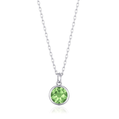 Light Green Crystal Necklace Created with Zircondia® Crystals