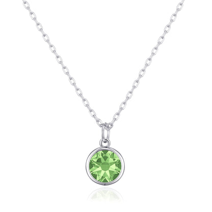 Light Green Crystal Necklace Created with Zircondia® Crystals