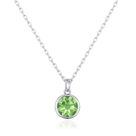 Light Green Crystal Necklace Created with Zircondia® Crystals