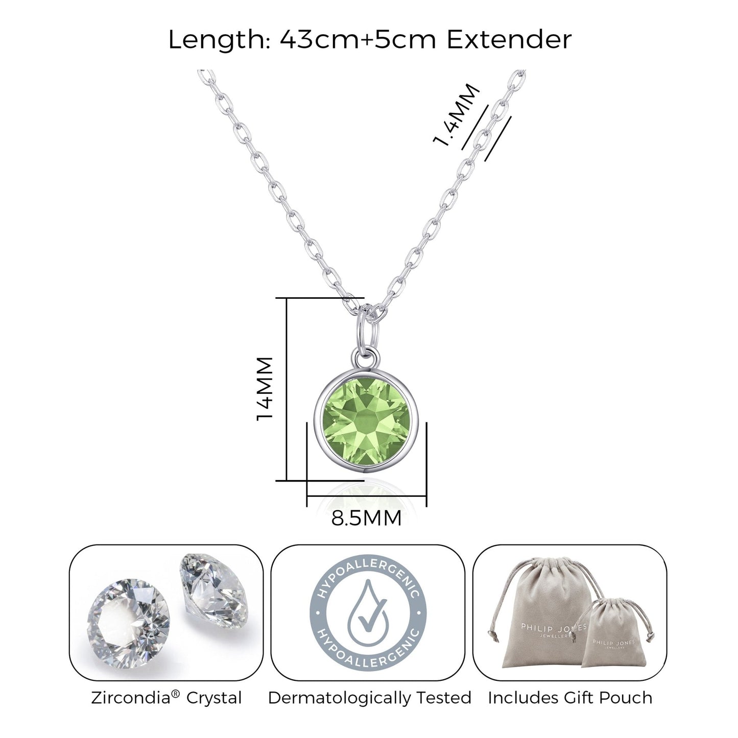 Light Green Crystal Necklace Created with Zircondia® Crystals