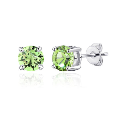 Light Green Stud Earrings Created with Zircondia® Crystals