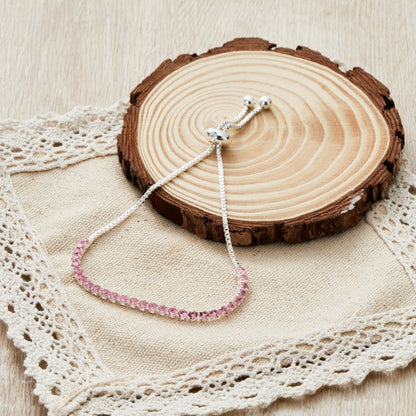 Light Pink Tennis Friendship Slider Bracelet Created with Zircondia® Crystals