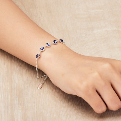 Light Purple Crystal Chain Bracelet Created with Zircondia® Crystals