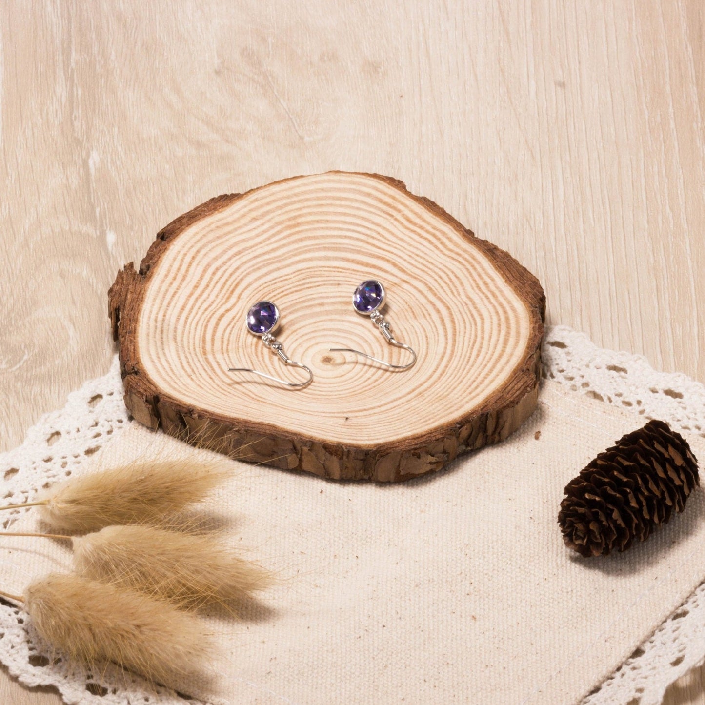 Light Purple Crystal Drop Earrings Created with Zircondia® Crystals