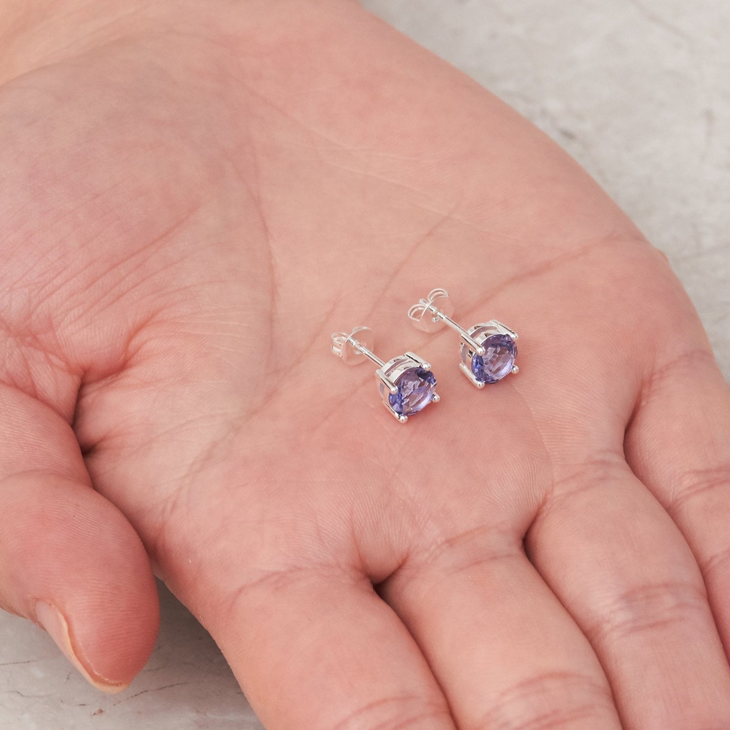 Light Purple Stud Earrings Created with Zircondia® Crystals