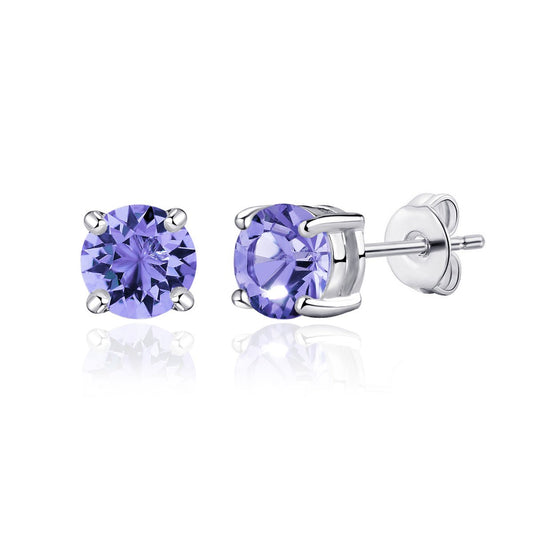 Light Purple Stud Earrings Created with Zircondia® Crystals