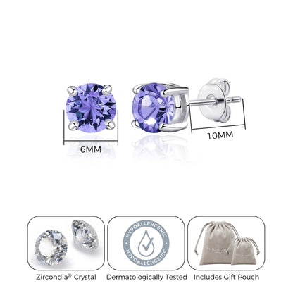 Light Purple Stud Earrings Created with Zircondia® Crystals