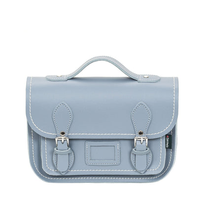 Leather Midi Satchel - Lilac Grey