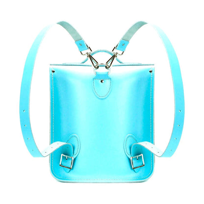 Handmade Leather City Backpack - Limpet -Shell Blue