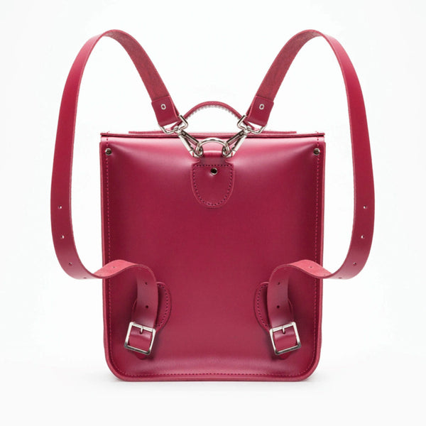 Sac à dos de ville en cuir fait main - Magenta