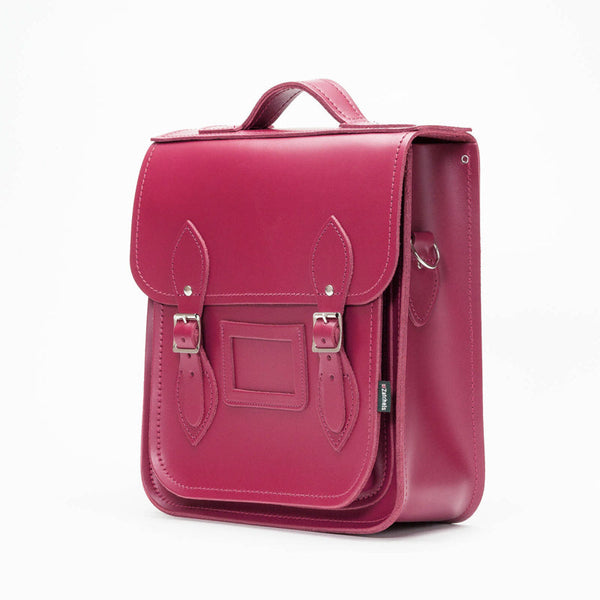 Sac à dos de ville en cuir fait main - Magenta
