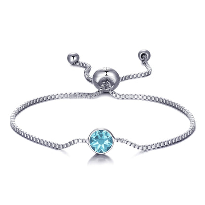 March (Aquamarine) Birthstone Bracelet Created with Zircondia® Crystals