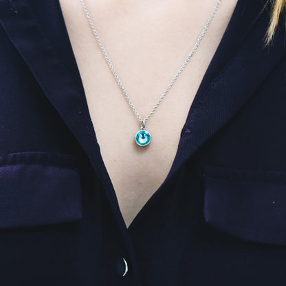 Collier pierre de naissance de mars (Aigue-marine) créé avec des cristaux Zircondia®