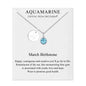 March (Aquamarine) Birthstone Necklace with Initial Charm (A to Z) Created with Zircondia® Crystals