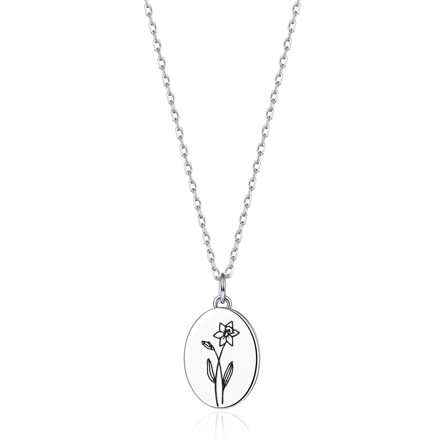 March Birth Flower Daffodil Necklace with Card