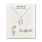 March Birth Flower Daffodil Necklace with Card