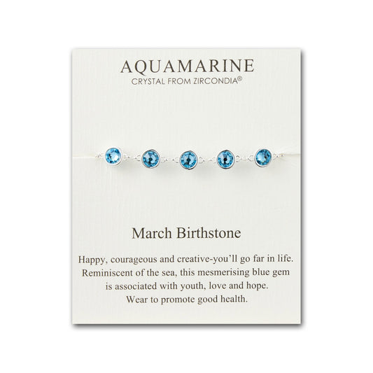 March Birthstone Bracelet Created with Aquamarine Zircondia® Crystals