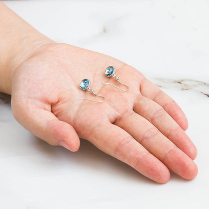 March Birthstone Drop Earrings Created with Aquamarine Zircondia® Crystals