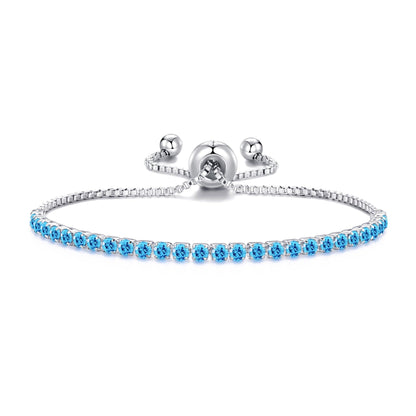 March Birthstone Friendship Bracelet with Aquamarine Zircondia® Crystals