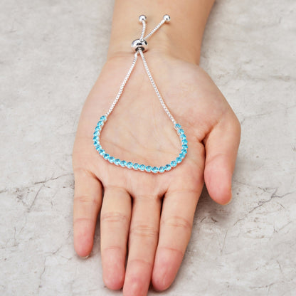 March Birthstone Friendship Bracelet with Aquamarine Zircondia® Crystals