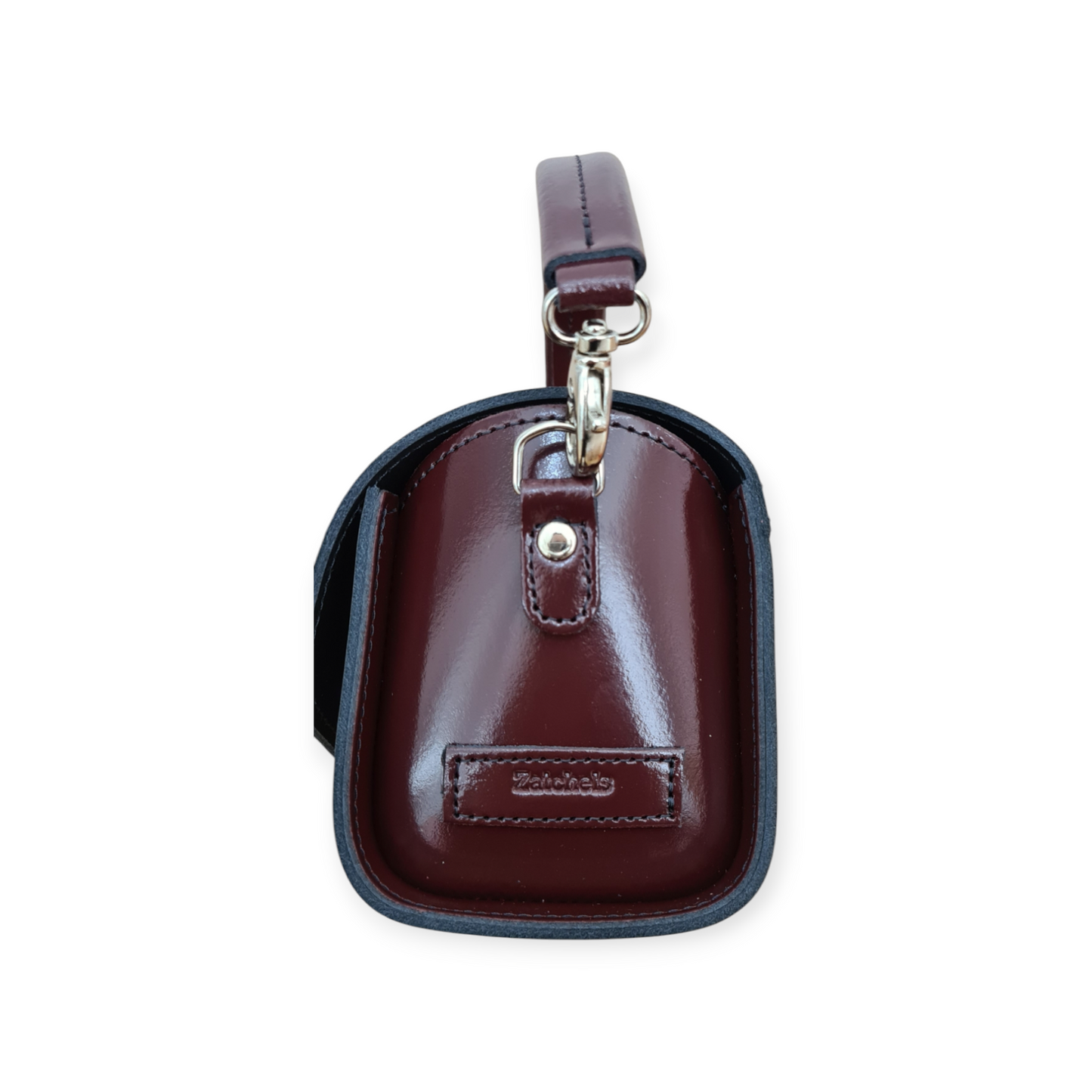 Sac à main en cuir verni fait main Bauble - Rouge Marsala