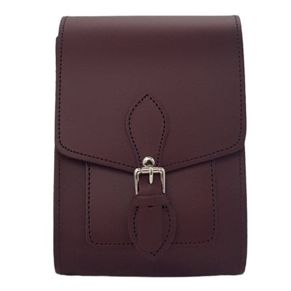 Sac Téléphone Festival en Cuir Fait Main - Rouge Marsala